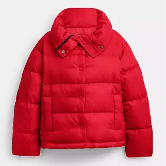Coach Jackets & Blazers - Coach Signature Jacquard Short Puffer In Recycled Polyamide